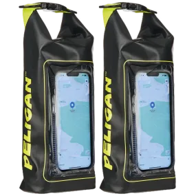 2 Pack Pelican Marine Water Resistant Dry Bag (Black/Hi Vis Yellow)