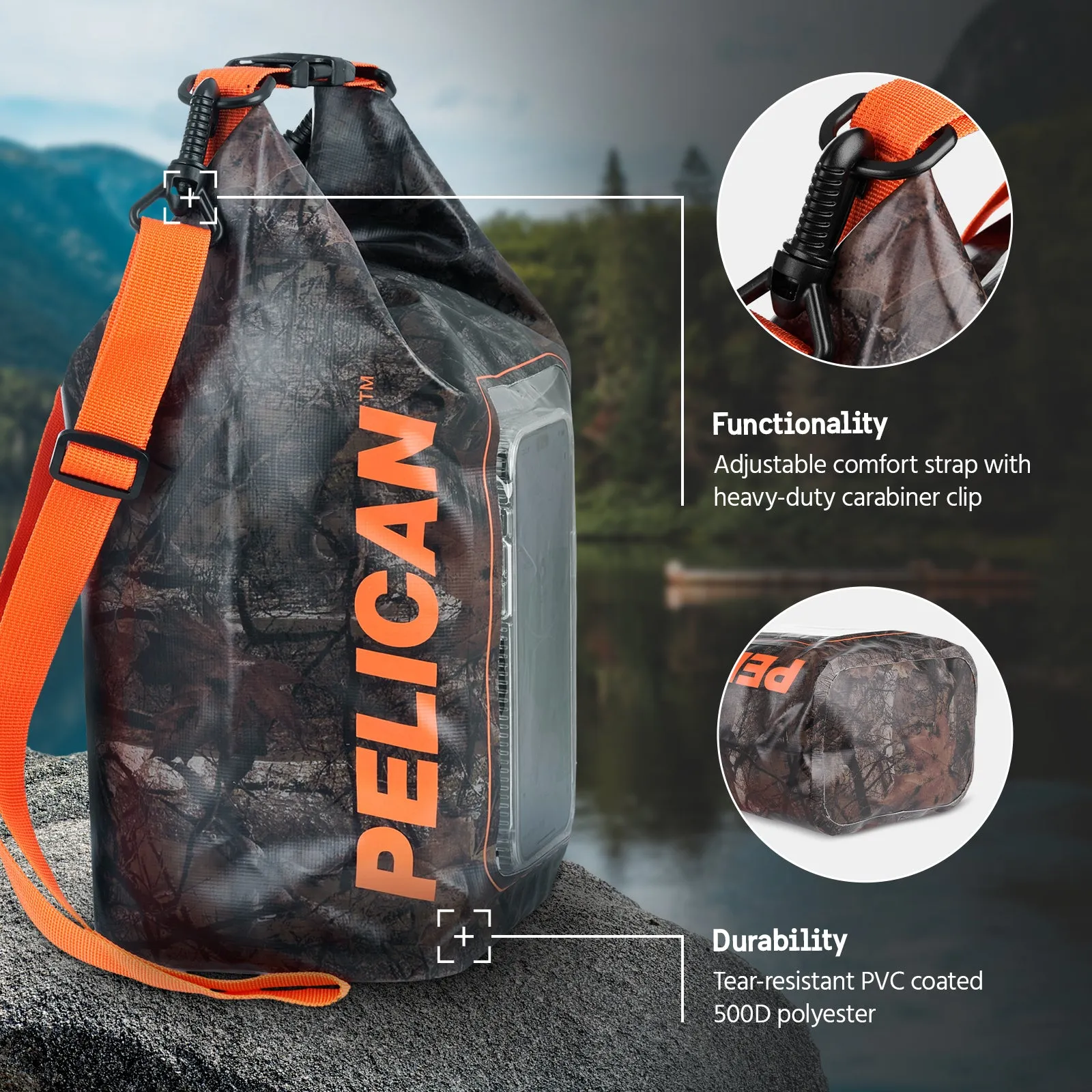 2 Pack Pelican Marine Water Resistant Dry Bag (Hunter Camo)