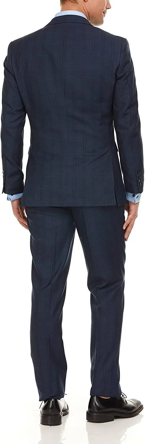 Adam Baker Men's Ultra Slim Fit 3-Piece (Jacket, Vets, Trousers) Vested Suit Set