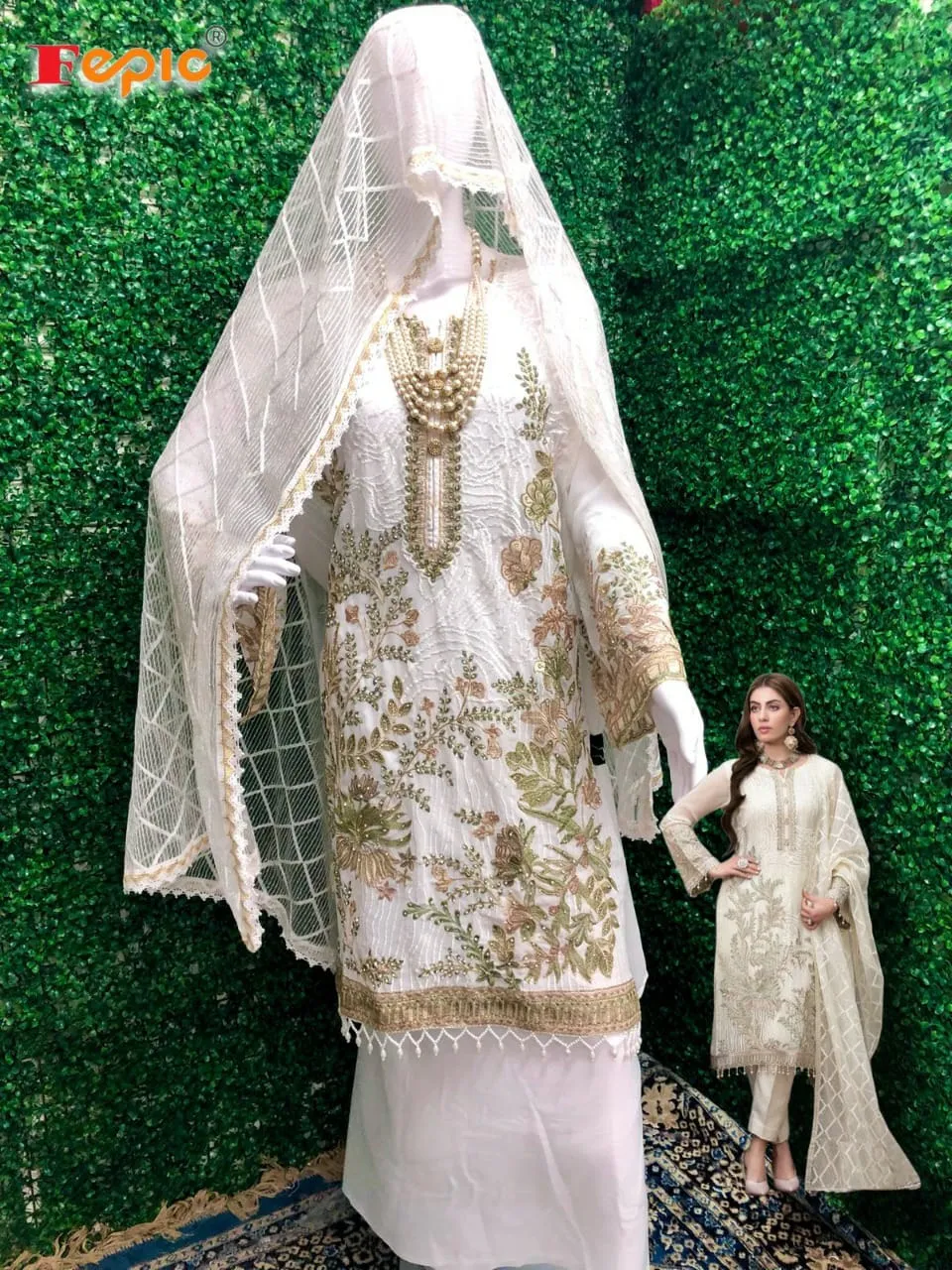Beautiful Designer Fepic Rosemeend C 1253 Pakistani Suite