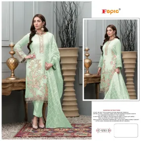 Beautiful Designer Fepic Rosemeend C 1253 Pakistani Suite