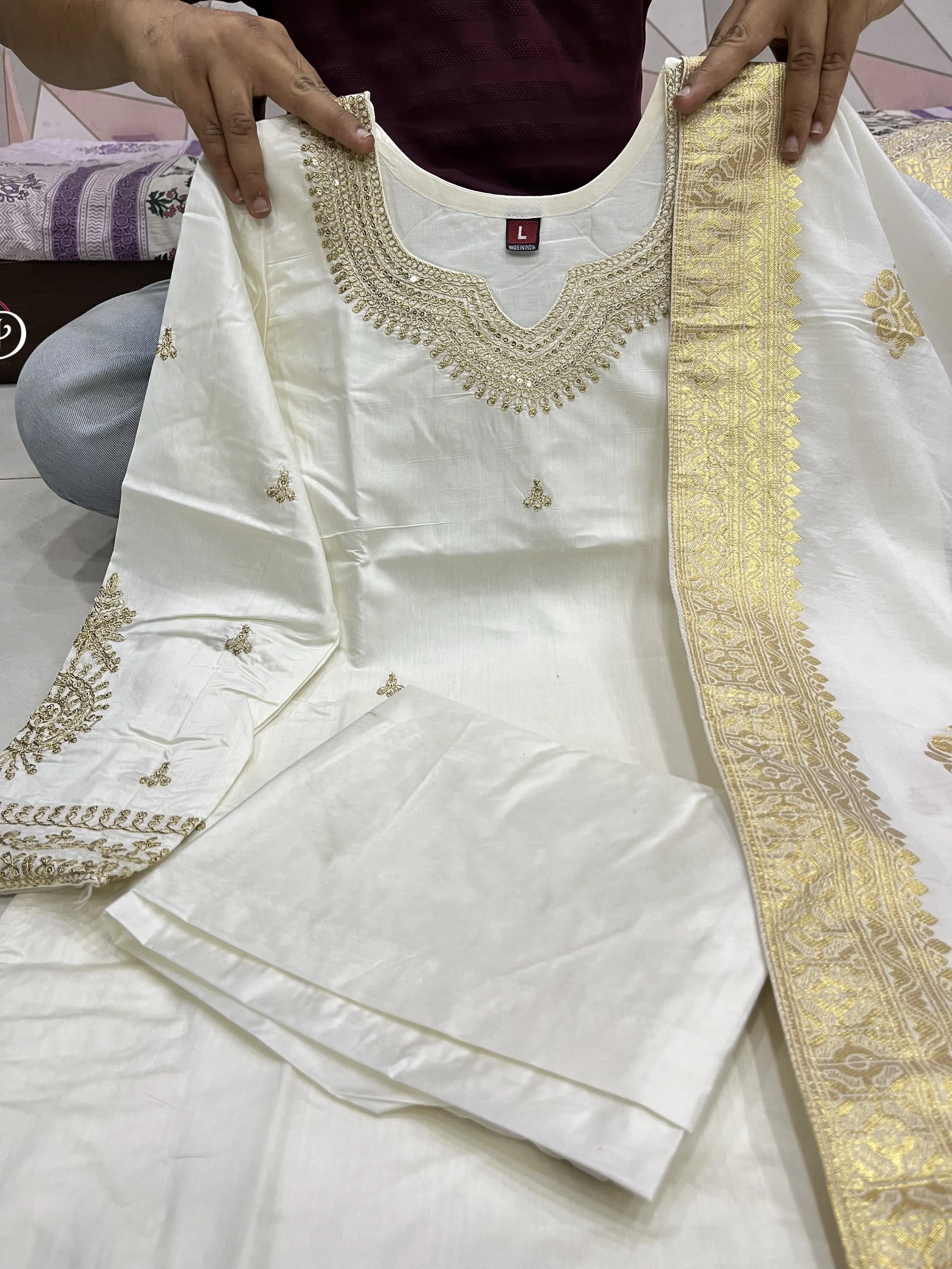 Beautiful Designer Party Wear Chanderi Silk Salwar Suit