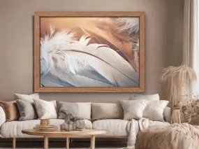 Elegant Feathers in Abstract Light Digital Wall Art