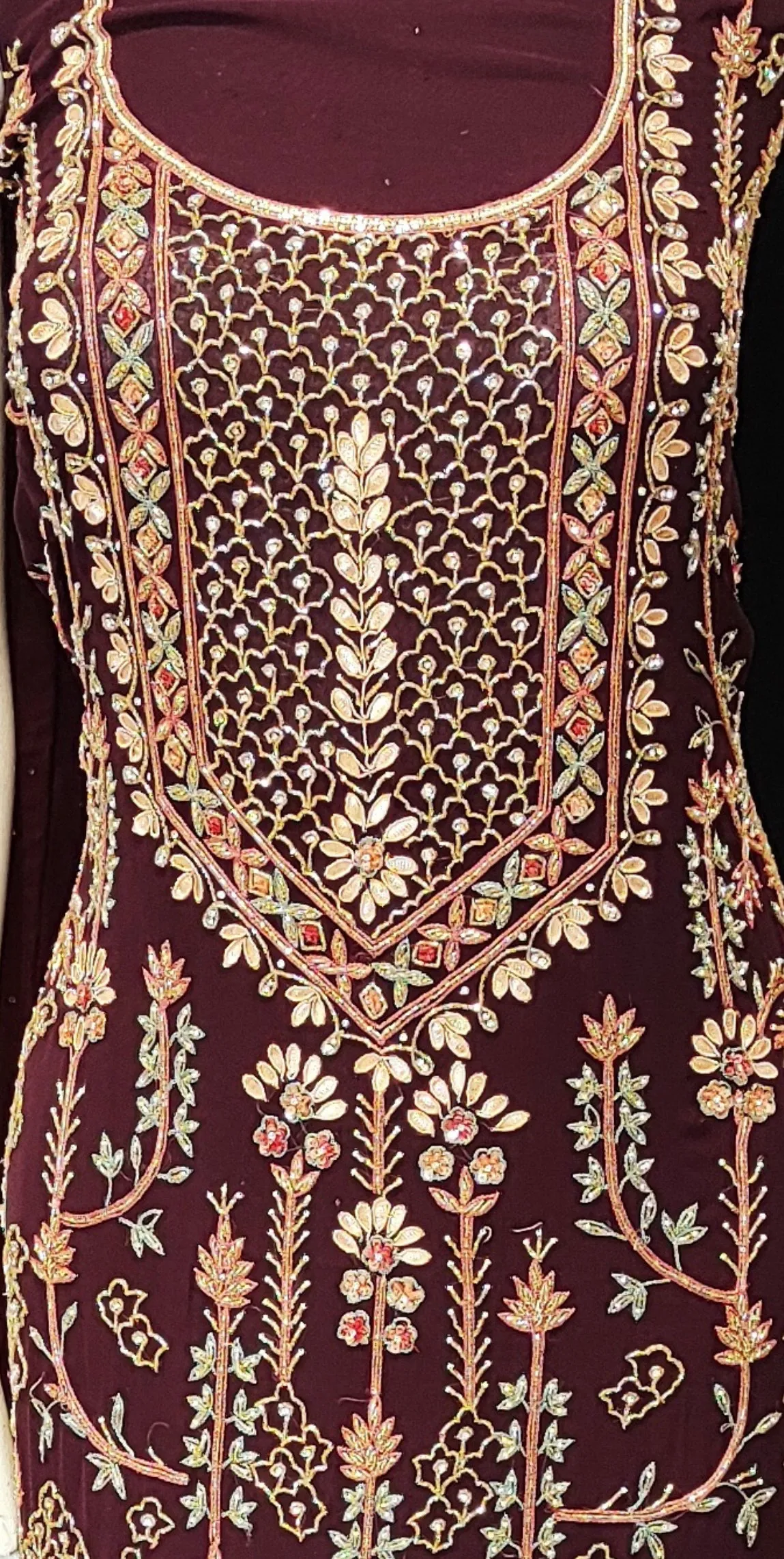 Georgette Unstitched Suit with Hand Embroidery
