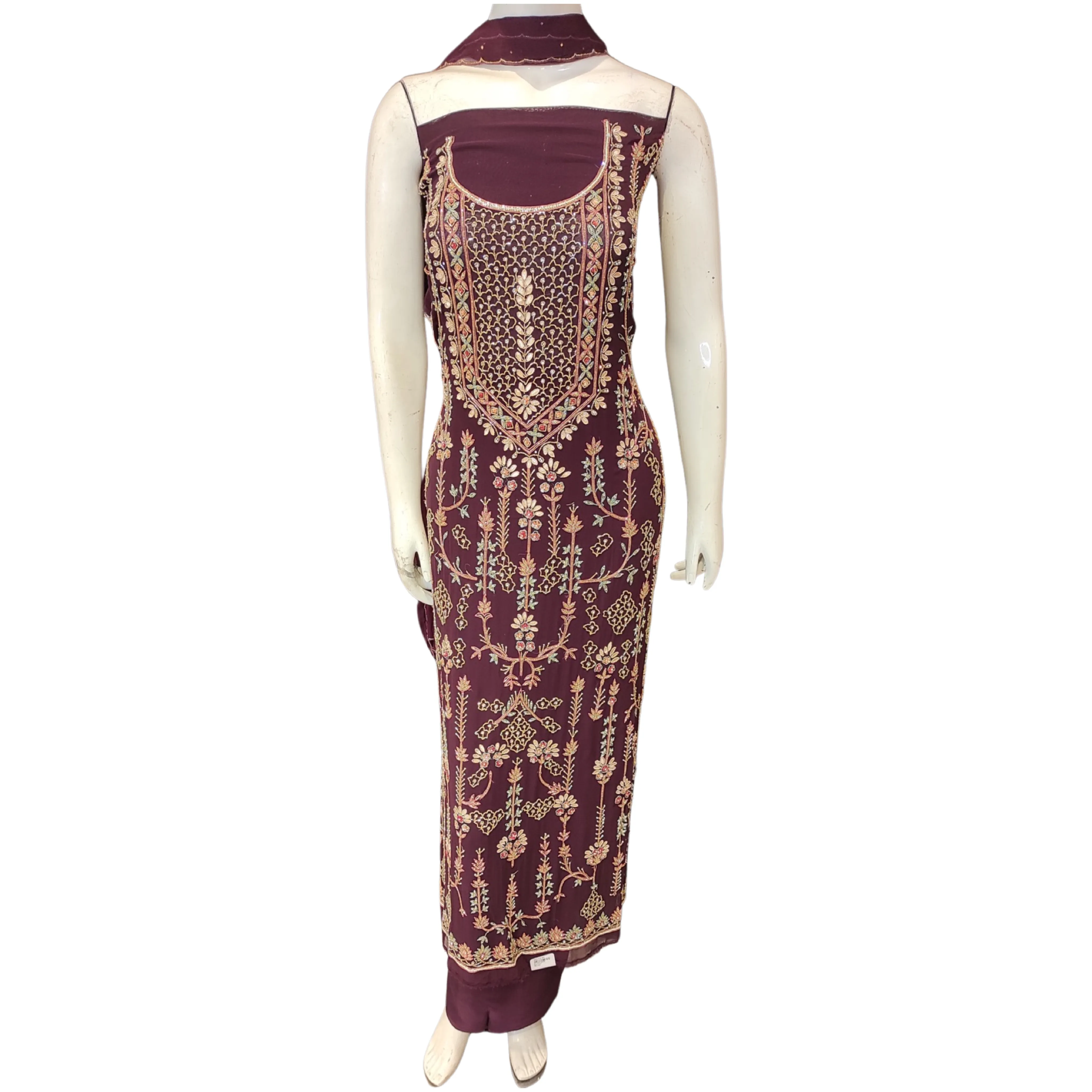 Georgette Unstitched Suit with Hand Embroidery
