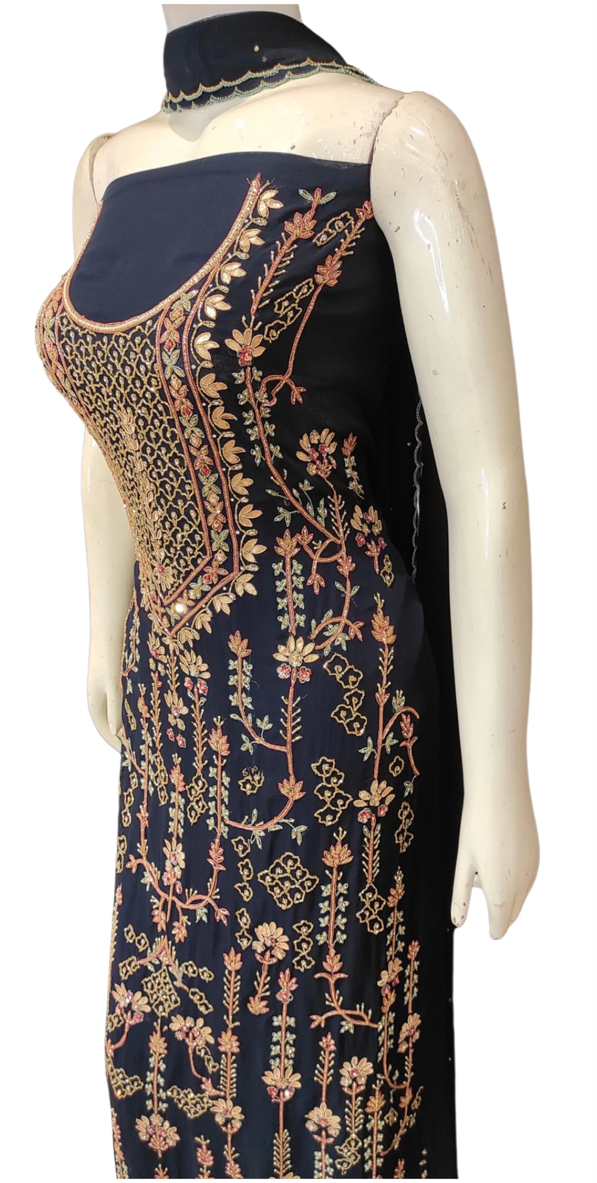 Georgette Unstitched Suit with Hand Embroidery