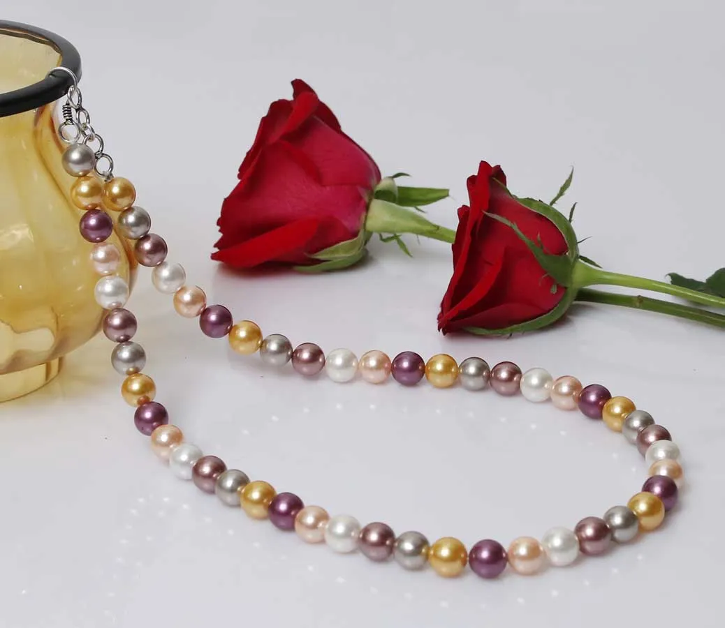 Imeora Multicolor 10mm Shell Pearl Necklace