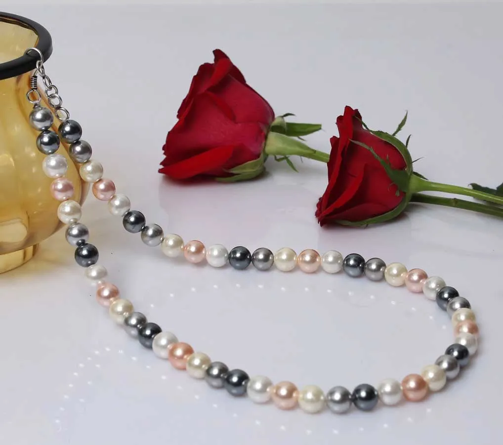 Imeora Multicolor 10mm Shell Pearl Necklace