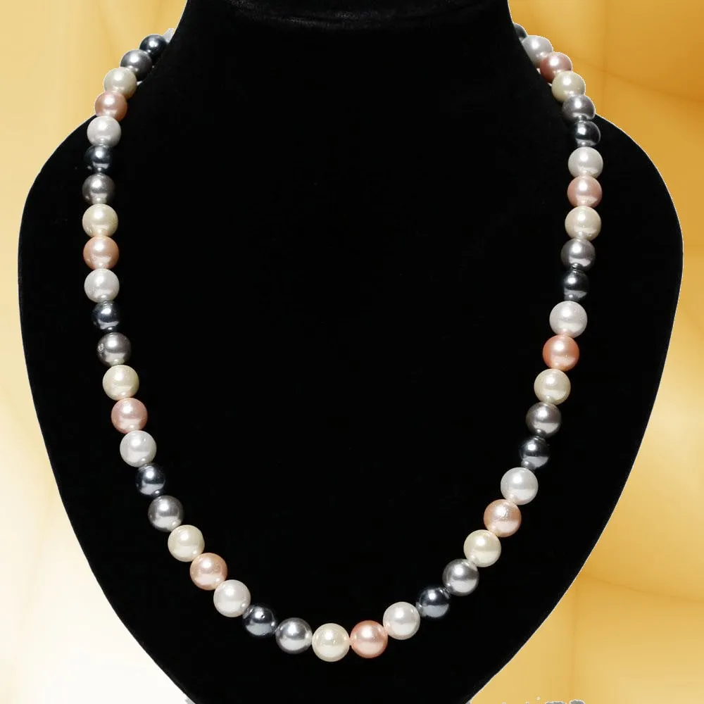 Imeora Multicolor 10mm Shell Pearl Necklace