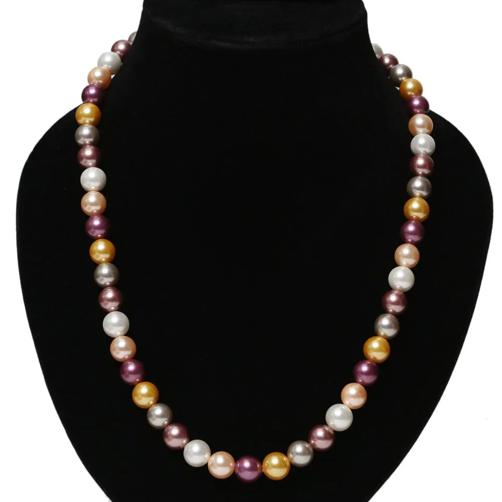 Imeora Multicolor 10mm Shell Pearl Necklace