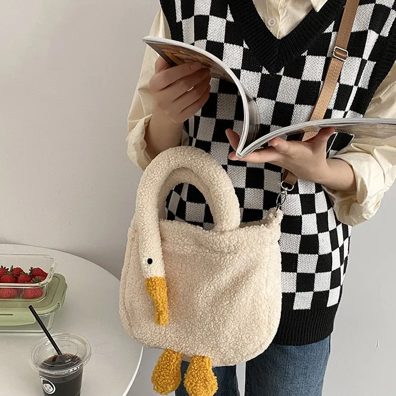 Kawaii Cartoon Goose Shoulder Bag