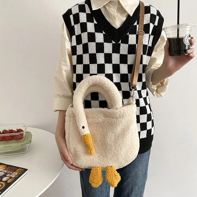 Kawaii Cartoon Goose Shoulder Bag
