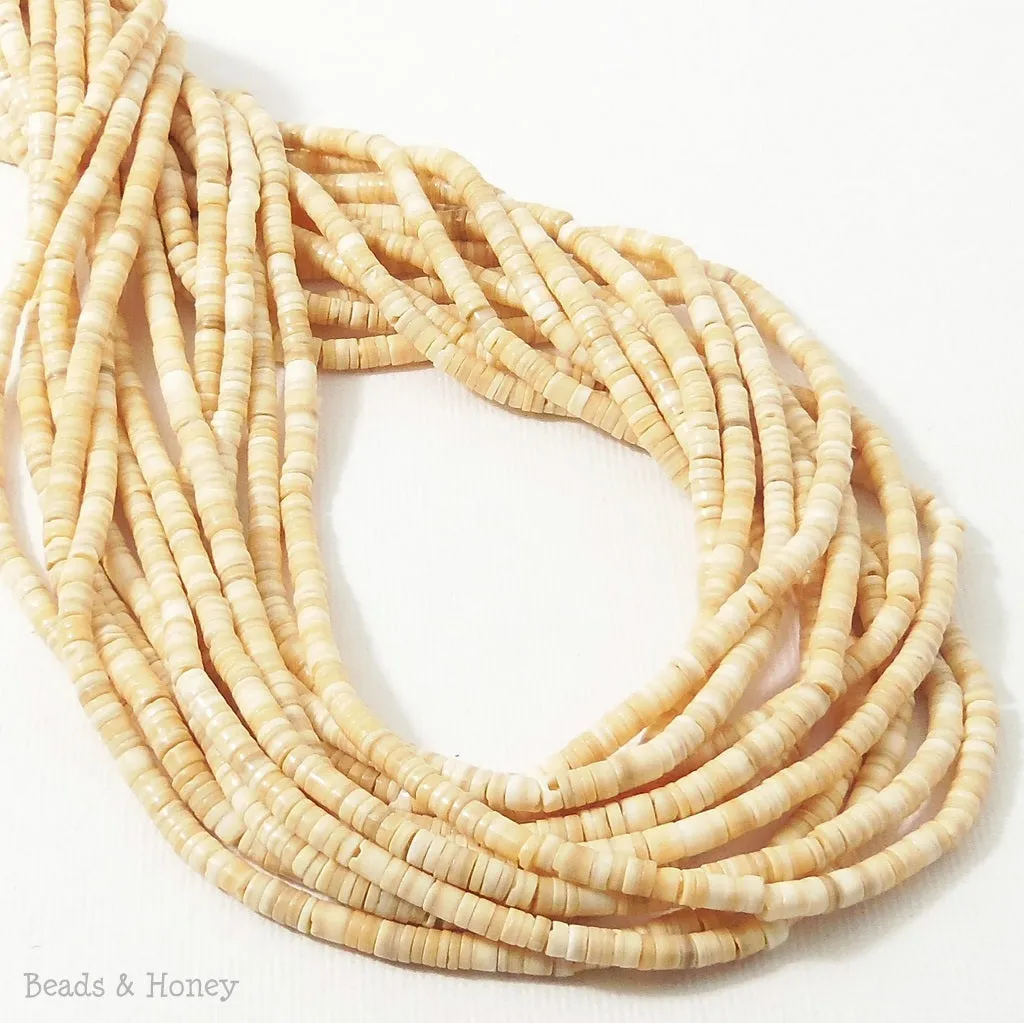 Melo Shell Heishi 2-3mm (24 Inch Strand)