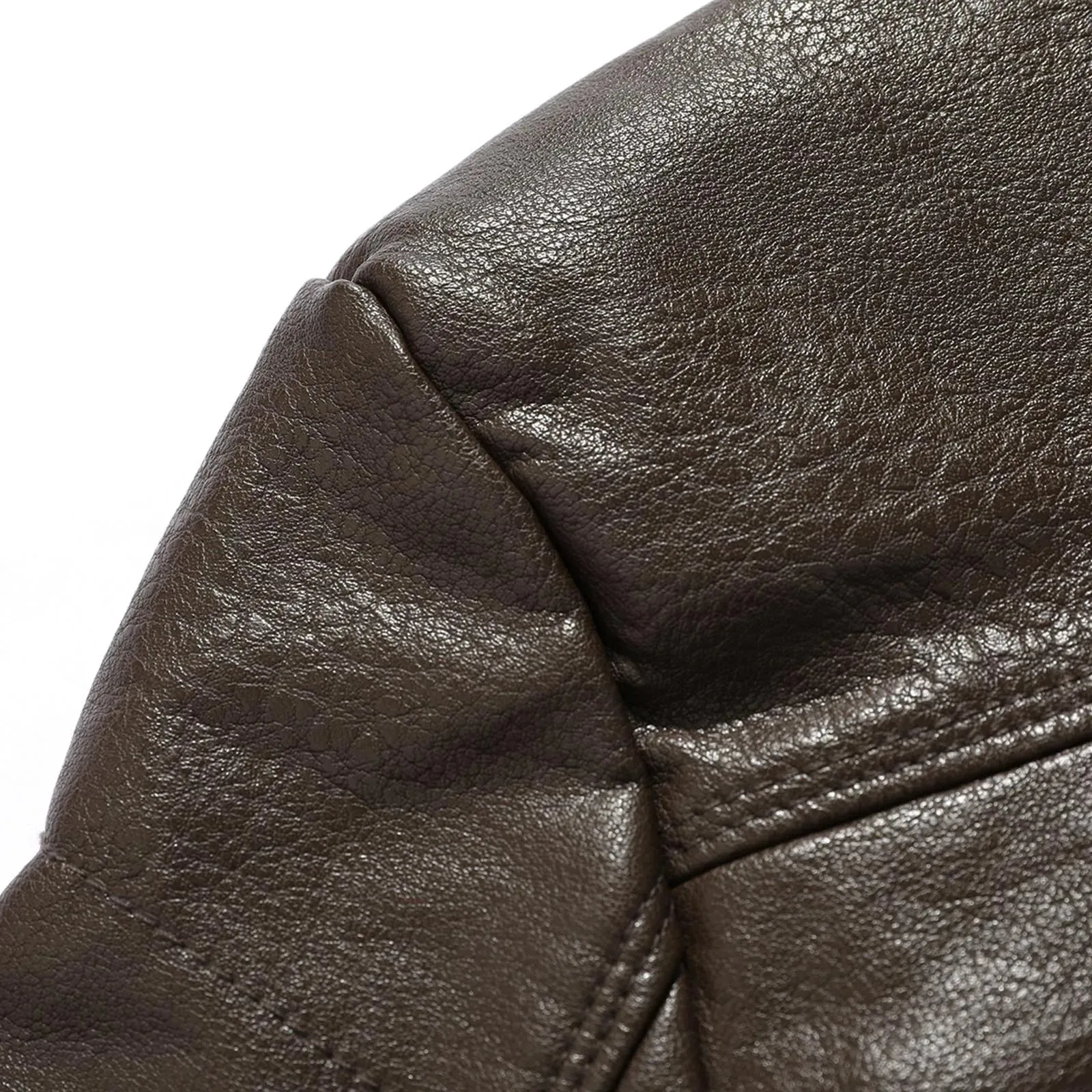 Men'S Autumn And Winter Jackets Mid-Length Business Plus Velvet Lapel Suit Plush Hooded Collar Slim Fit Leather Warm Outwear