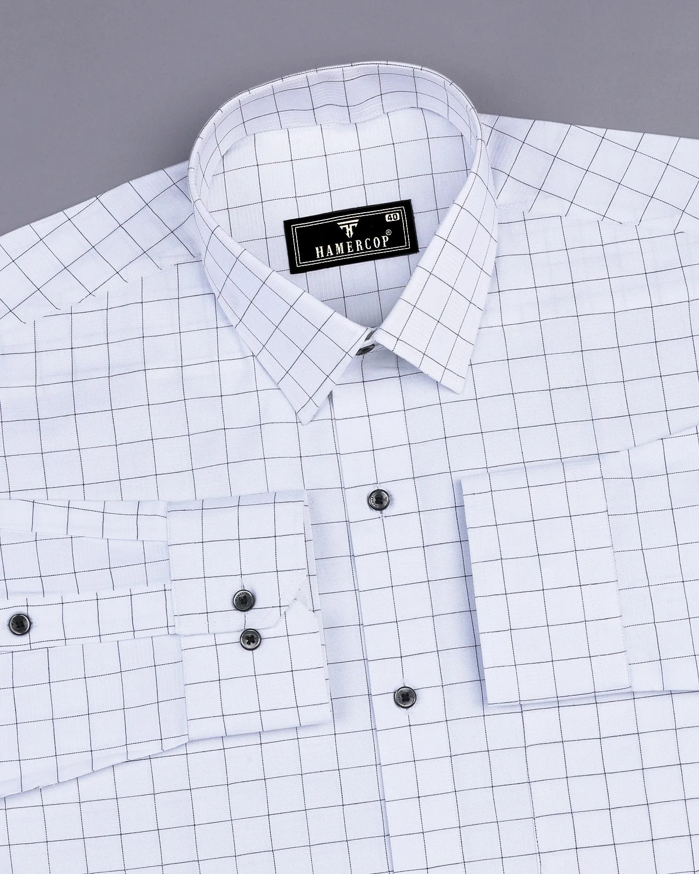 Pascal White With Blue Check Dobby Premium Giza Shirt