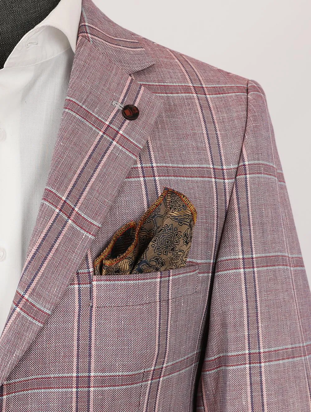 Pink Pure Linen Men Summer Suit