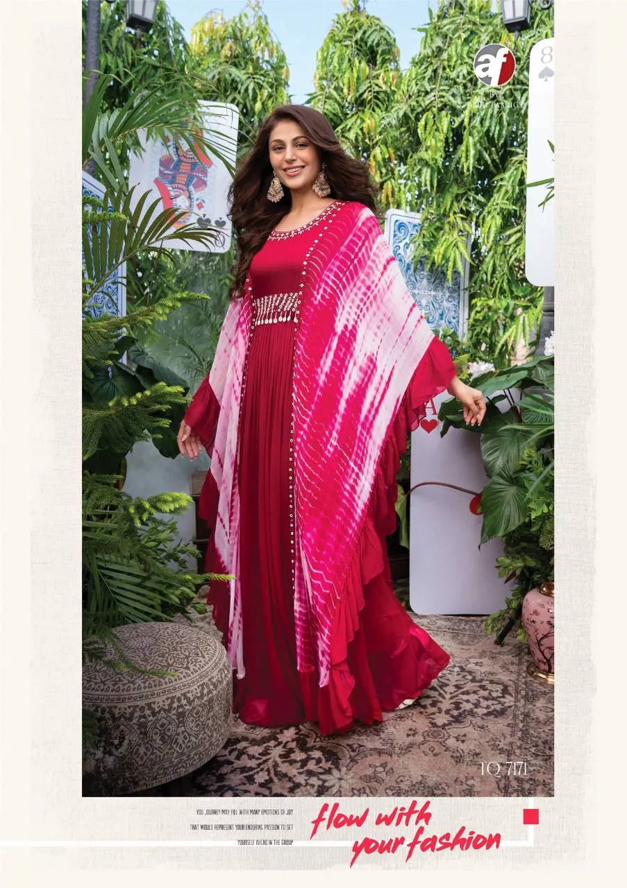 PURE VISCOSE GEORGETTE DESIGNER KAFTAN