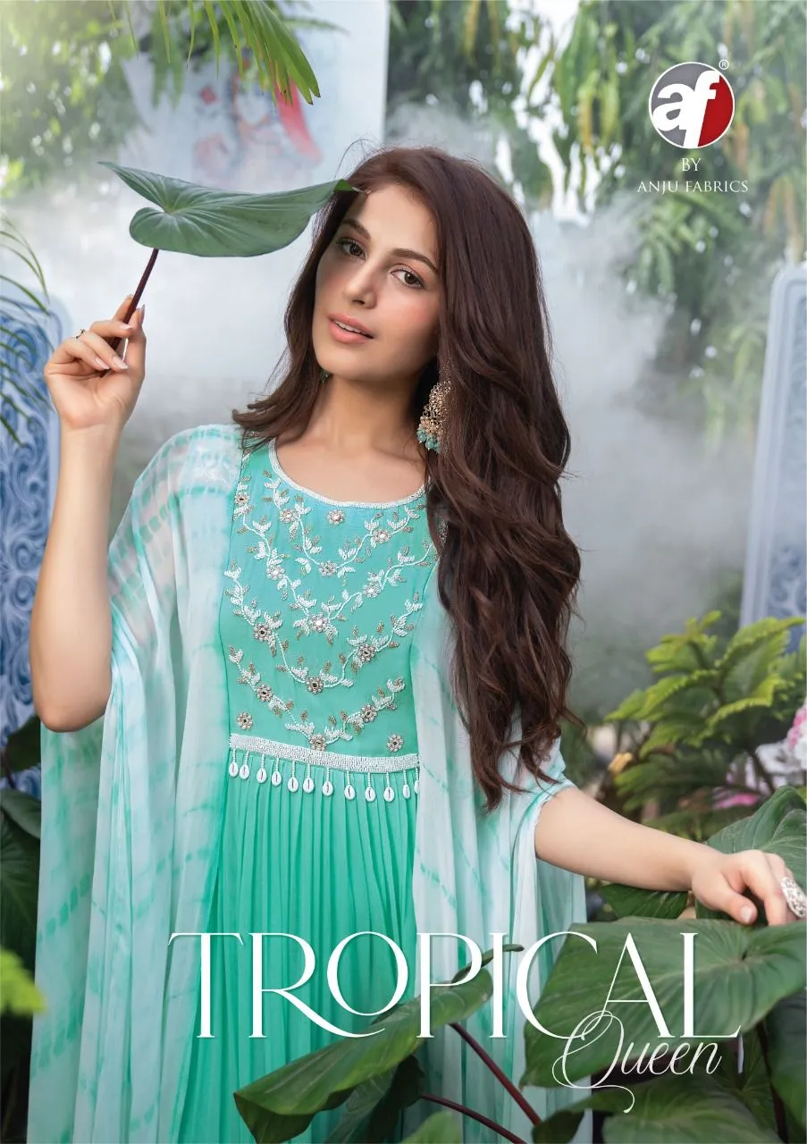 PURE VISCOSE GEORGETTE DESIGNER KAFTAN