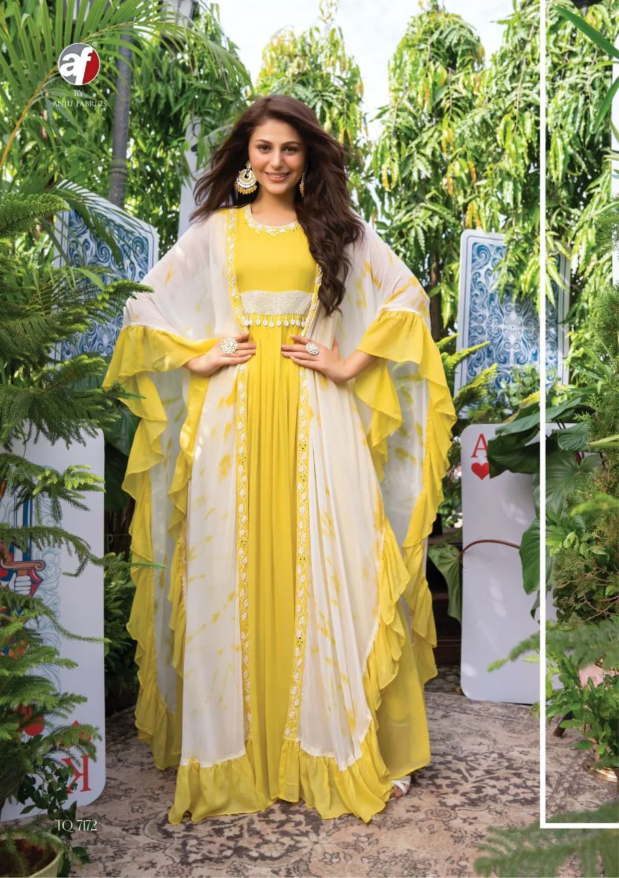 PURE VISCOSE GEORGETTE DESIGNER KAFTAN