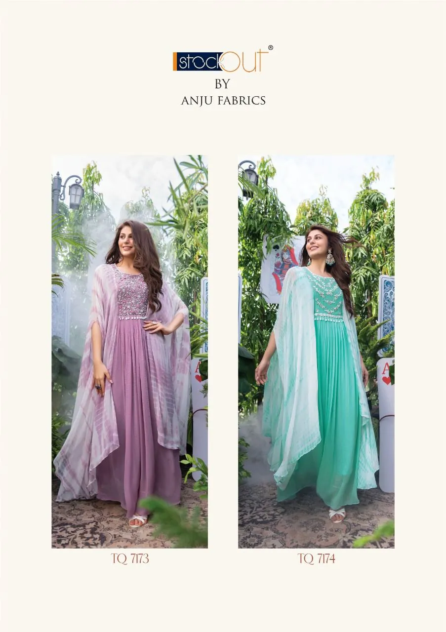 PURE VISCOSE GEORGETTE DESIGNER KAFTAN