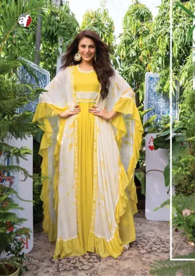 PURE VISCOSE GEORGETTE DESIGNER KAFTAN