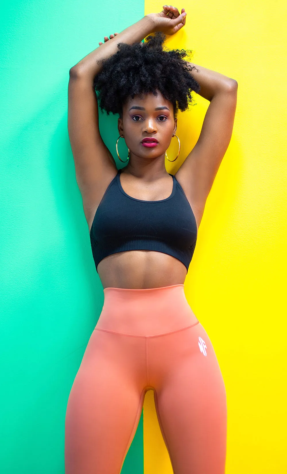 Regular High Waist Leggings Orange