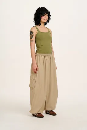 Rumi - Cotton & Linen Balloon Trousers in Beige