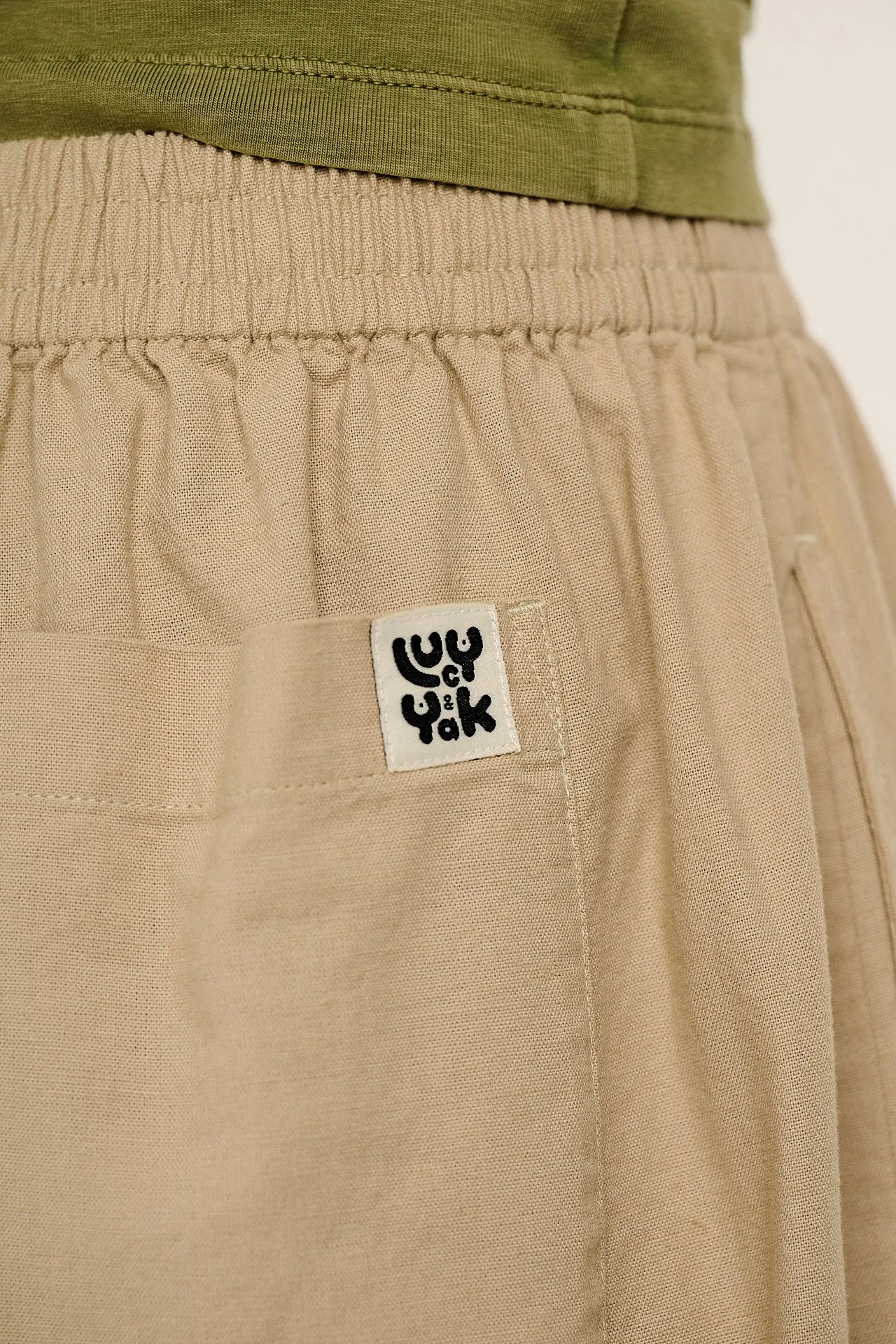 Rumi - Cotton & Linen Balloon Trousers in Beige