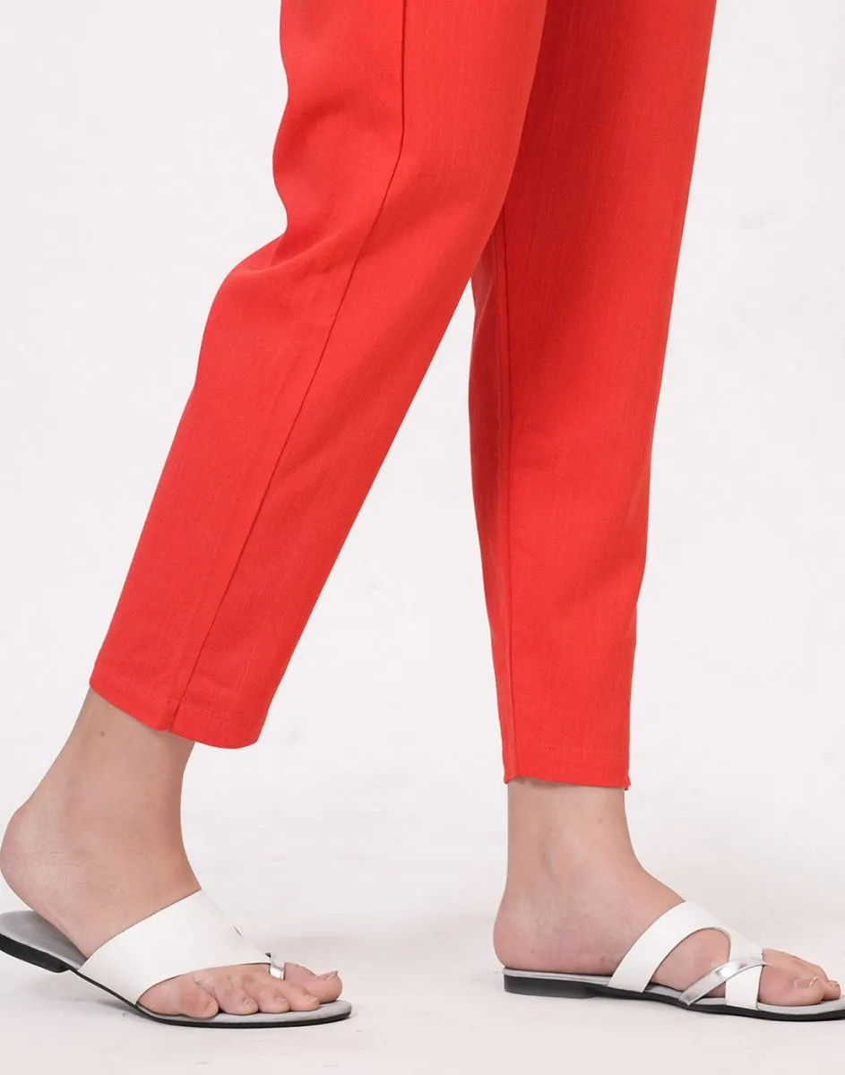Satrangi Women's Peach Viscose Lycra Trouser