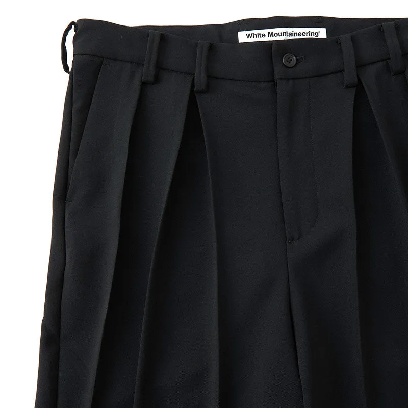 White Mountaineering 3Tuck Tapered Pants Black