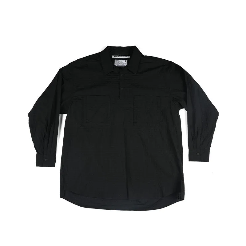 White Mountaineering Woven Jacquard Mesh Pullover Shirt Black