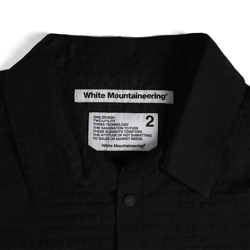 White Mountaineering Woven Jacquard Mesh Pullover Shirt Black